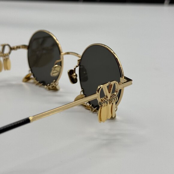NEW VALENTINO VLS-174A SILVER GOLD WOMEN SUNGLASSES - Picture 7 of 12